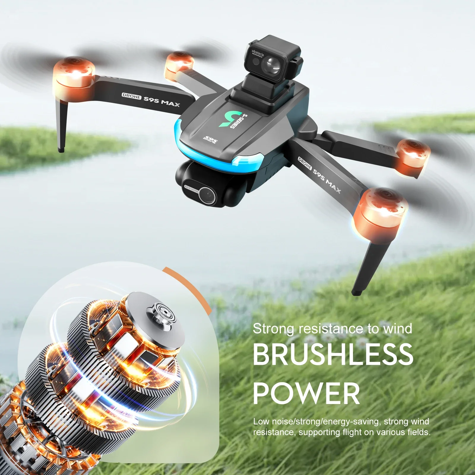 جديد S9S ماكس طائرة صغيرة بدون - مراجعة Drone Gimbal Case وسعره