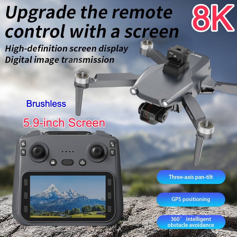 طائرة بدون طيار بكاميرا مزدوجة - مراجعة Drone Gimbal 3 Axis وسعره
